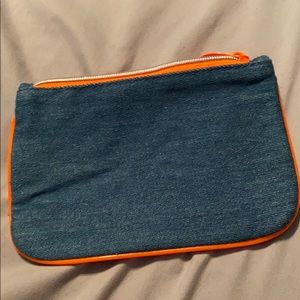 Blue jean material makeup bag
